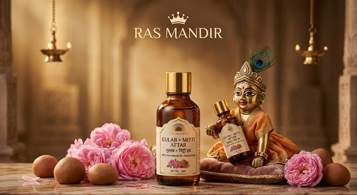 ladu gopal's favurite attar kesar gulab mitti chandan attar